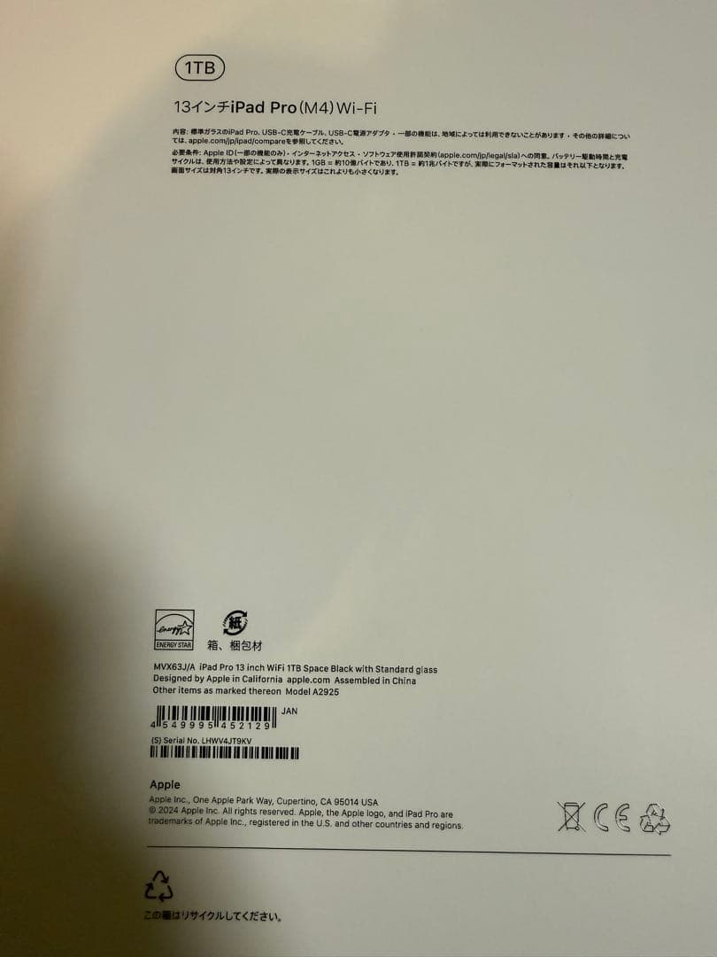 13インチiPad Pro(M4) 1TB ×Applepencil PRO