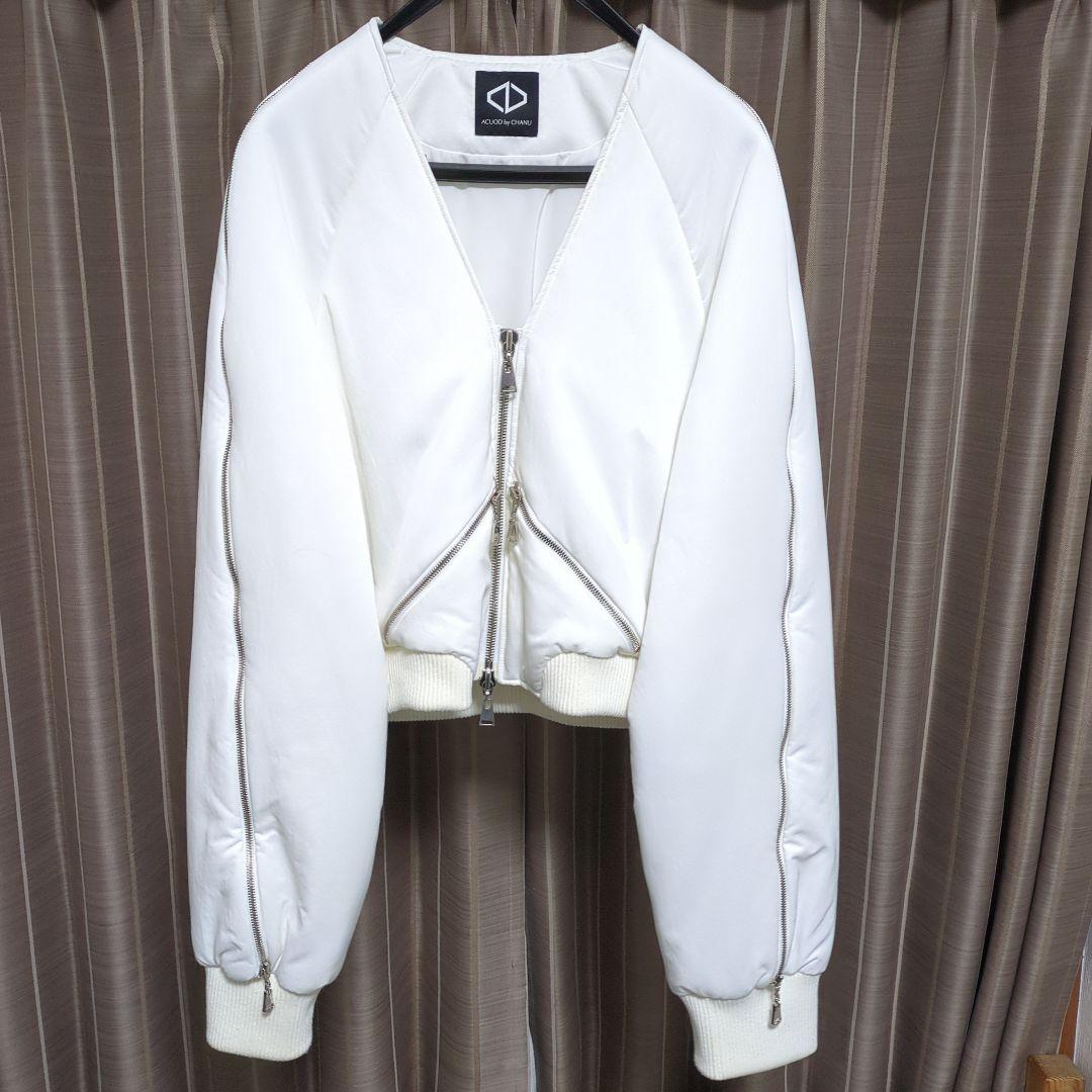 【お買取】Acuod by Chanuのホワイト ボンバー ジャケット