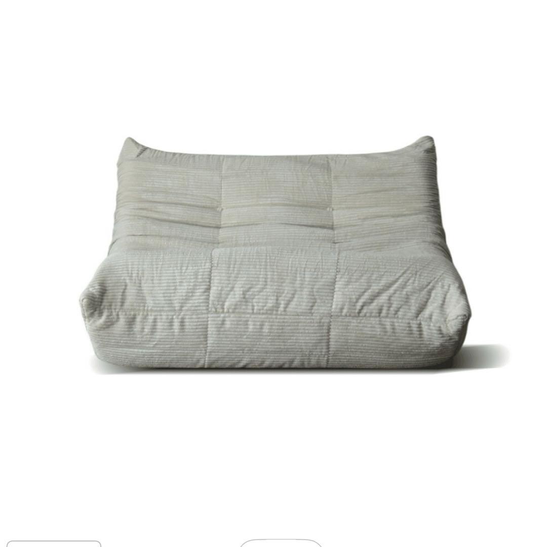 【空海】ソファ 2人掛け　ベージュ 肘なし 脚なしTOGO タイプ