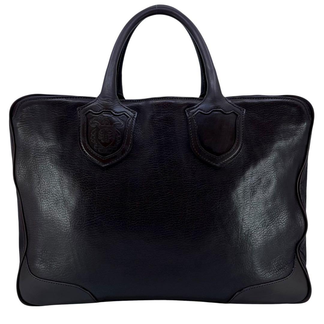 【美品】ポールスミス ハンドバッグ ブリーフケース レザー 本革 茶 A4可