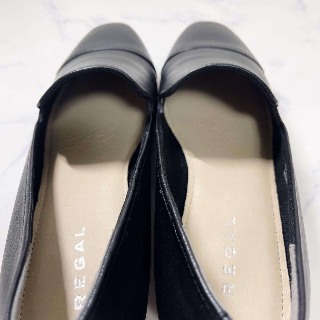 【未使用級】リーガル F25M スリッポン フラットシューズ レザー 24cm黒