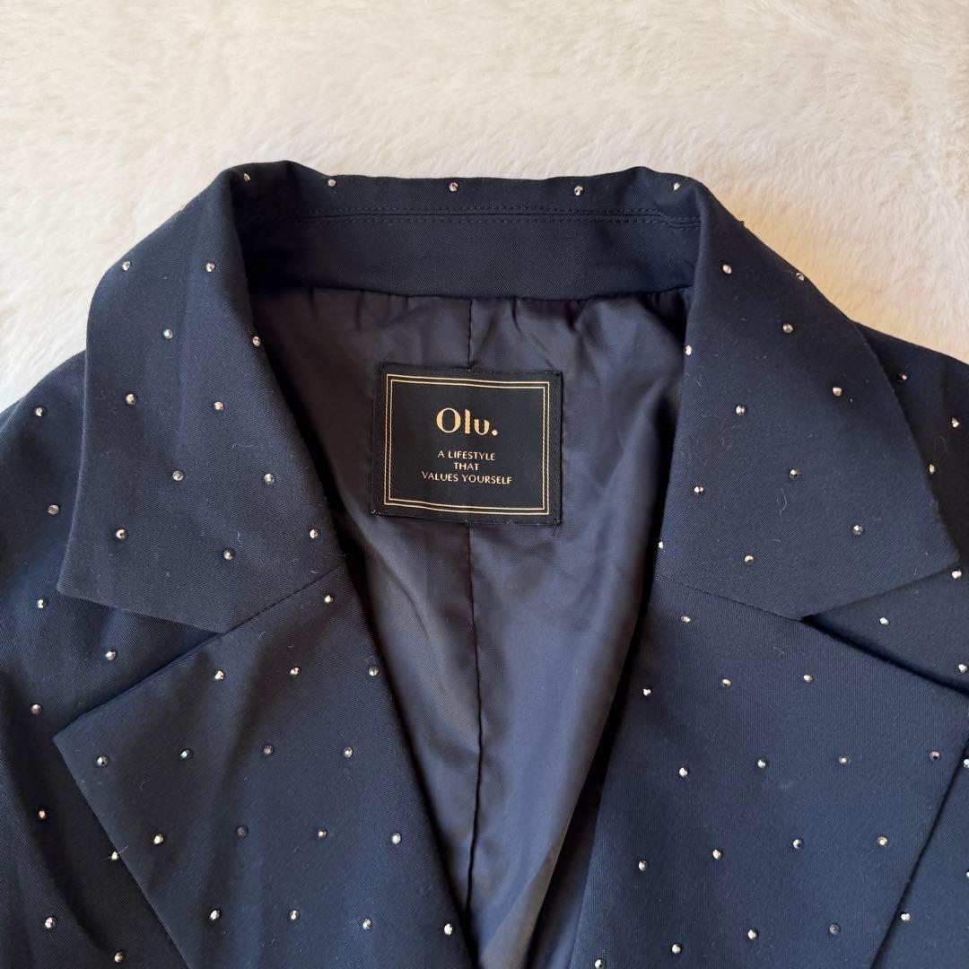 25AW Olu. ラインストーンジャケット ブラック
