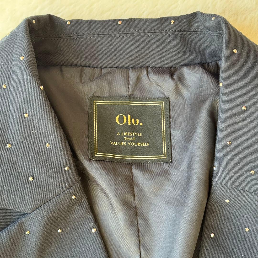 25AW Olu. ラインストーンジャケット ブラック