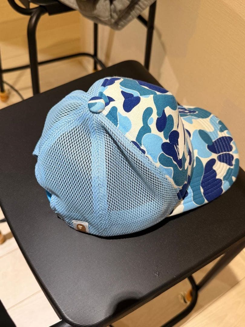 て*ら様 A Bathing Ape メッシュキャップ 青系カモフラージュ