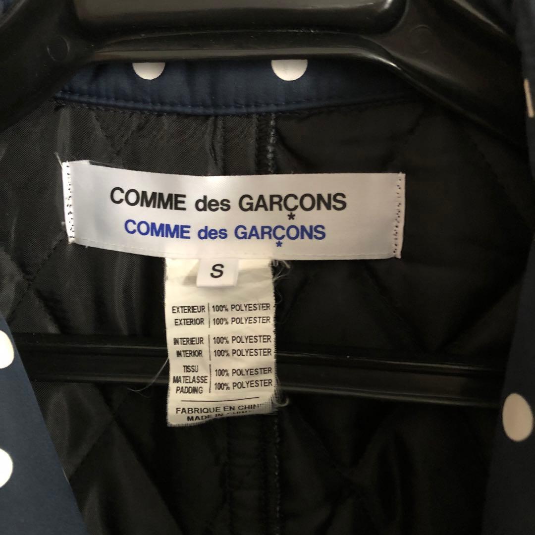 コムコム水玉模様 コート　ネイビー　S