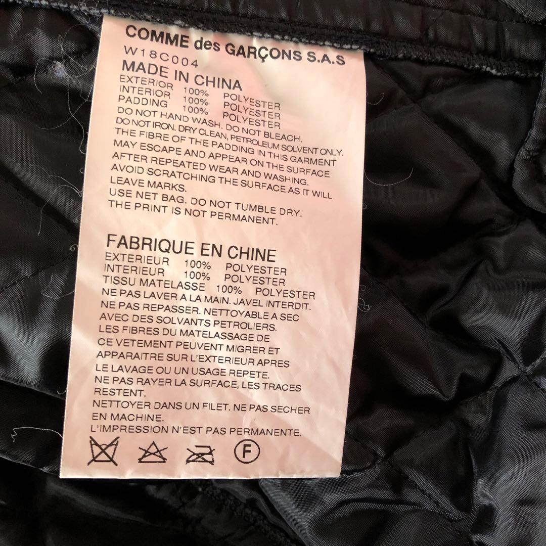 コムコム水玉模様 コート　ネイビー　S