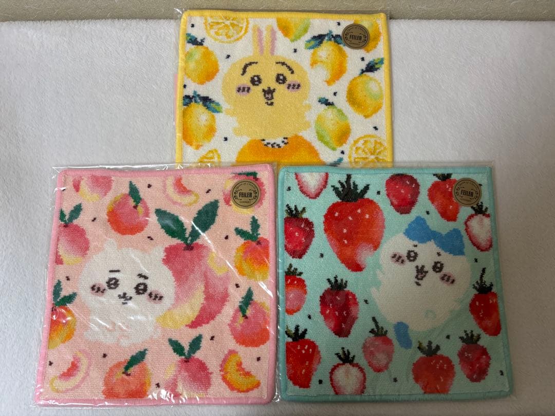 【新品未開封】フェイラー ちいかわ うさぎ ハチワレ ハンカチ 3枚セット