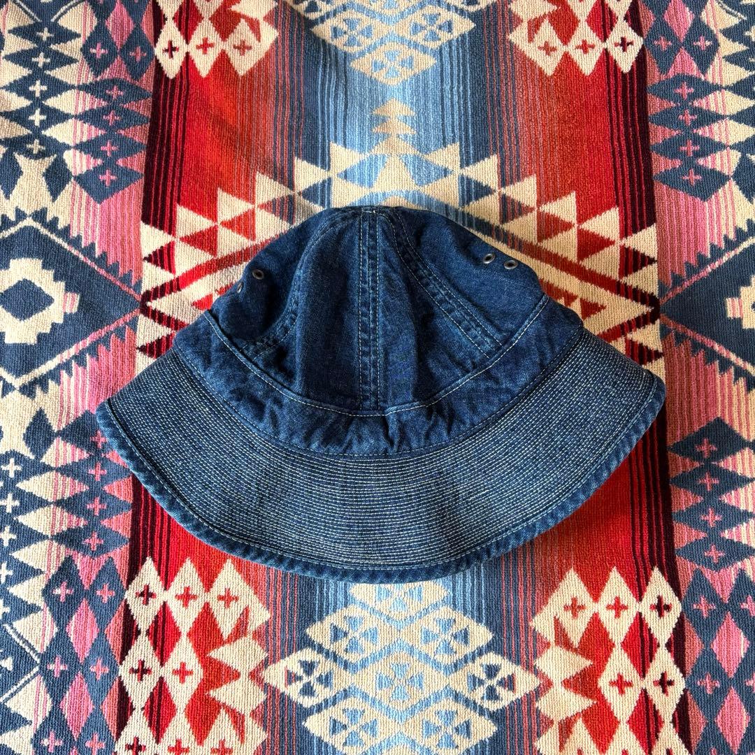 超希少 RRL ダブルアールエル デニム ハット ミリタリー 大戦 インディゴ