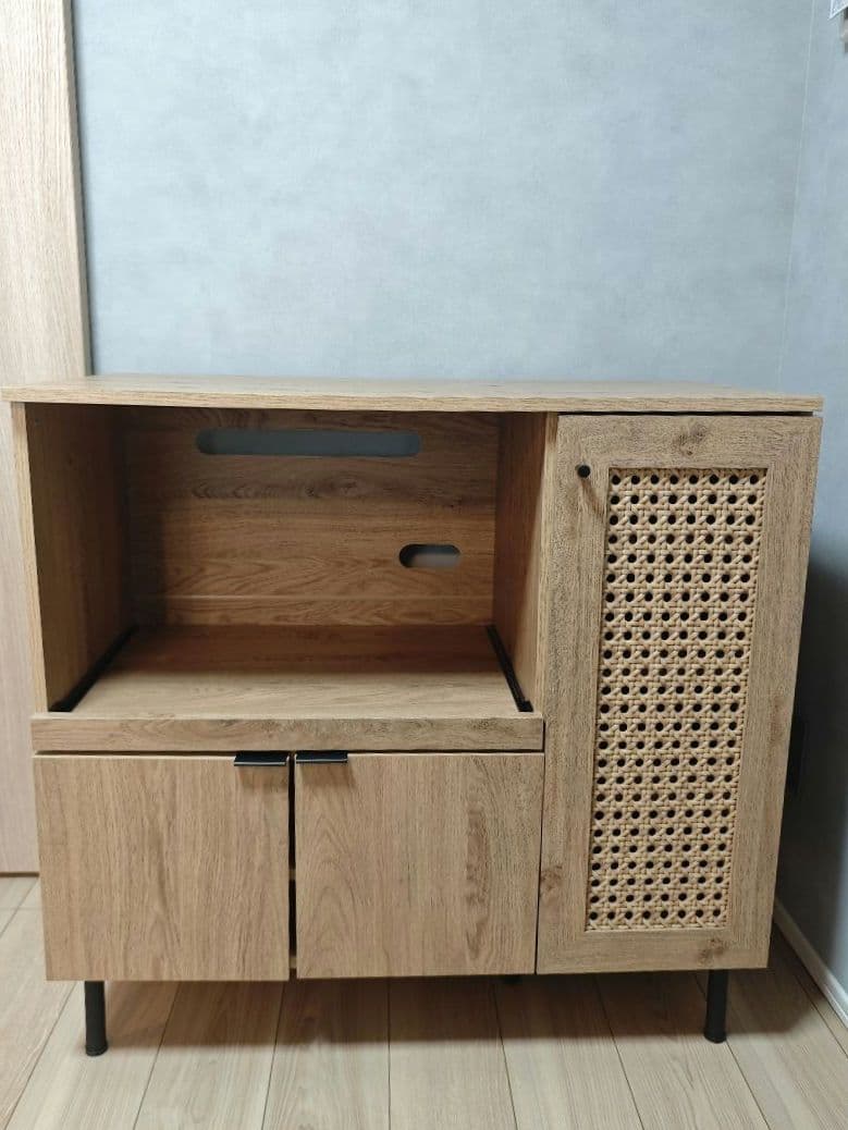 LOWYA キッチンカウンター ラタン調