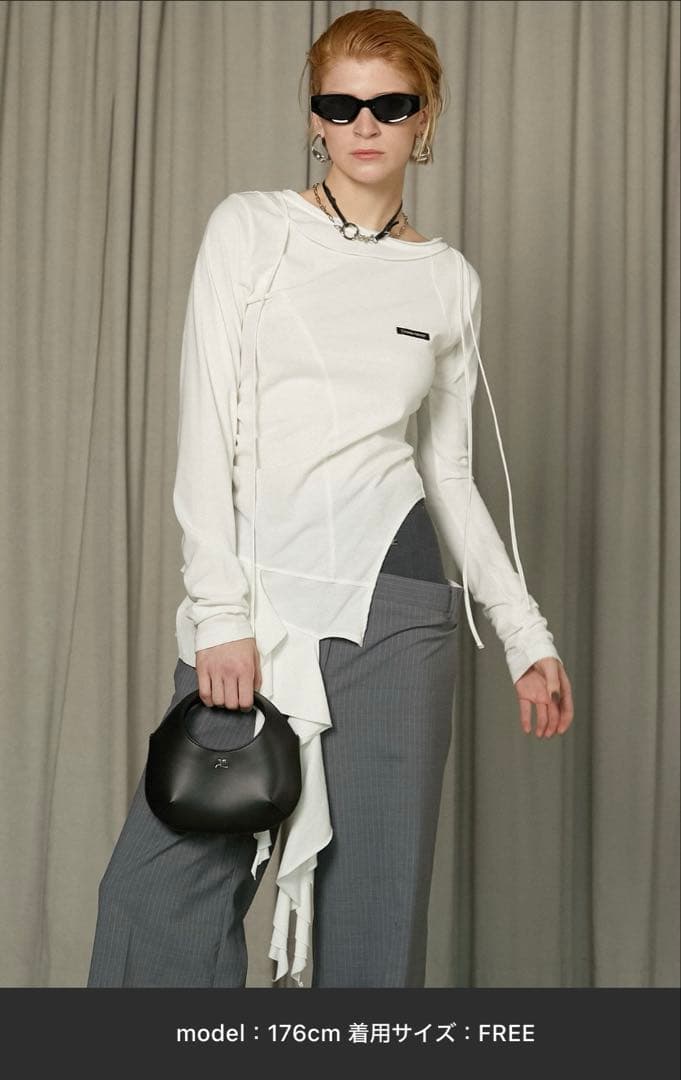 prank project ／ ラッフルヘムアシメトップス (ホワイト)