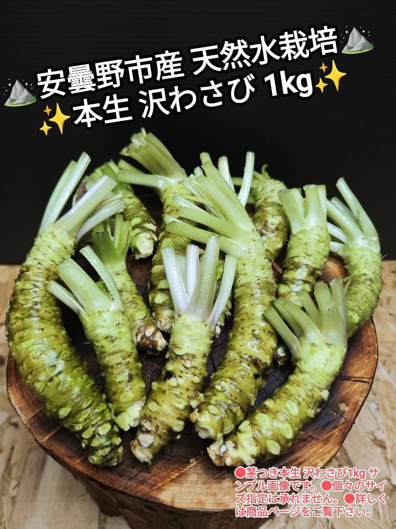 安曇野産 生わさび 1kg 生わさび 沢ワサビ 茎付きわさび
