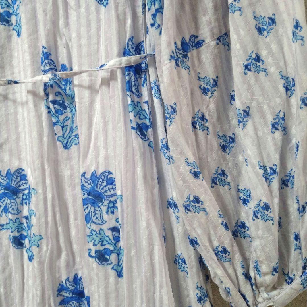 ヌキテパ　 ワンピース　コットンジャガードリリープリントシャーリングドレス