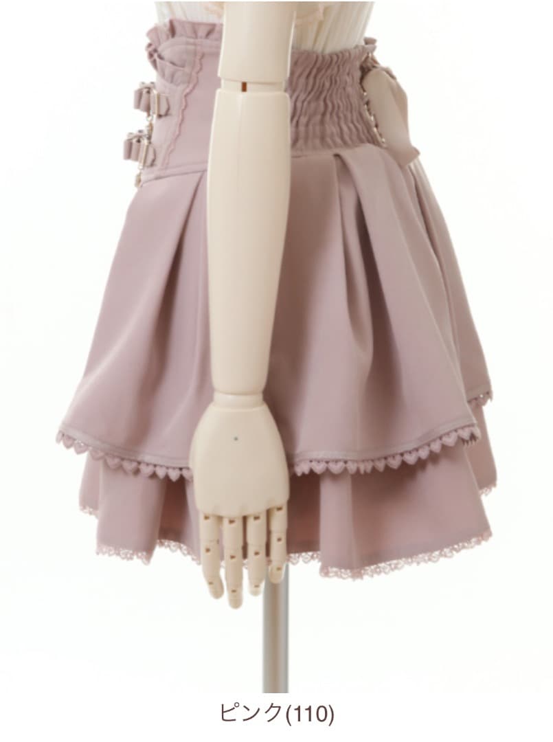 リズリサ2連リボンベルトスカパンピンク