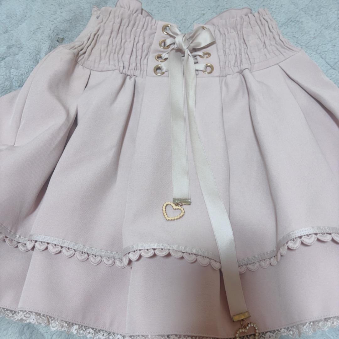 リズリサ2連リボンベルトスカパンピンク