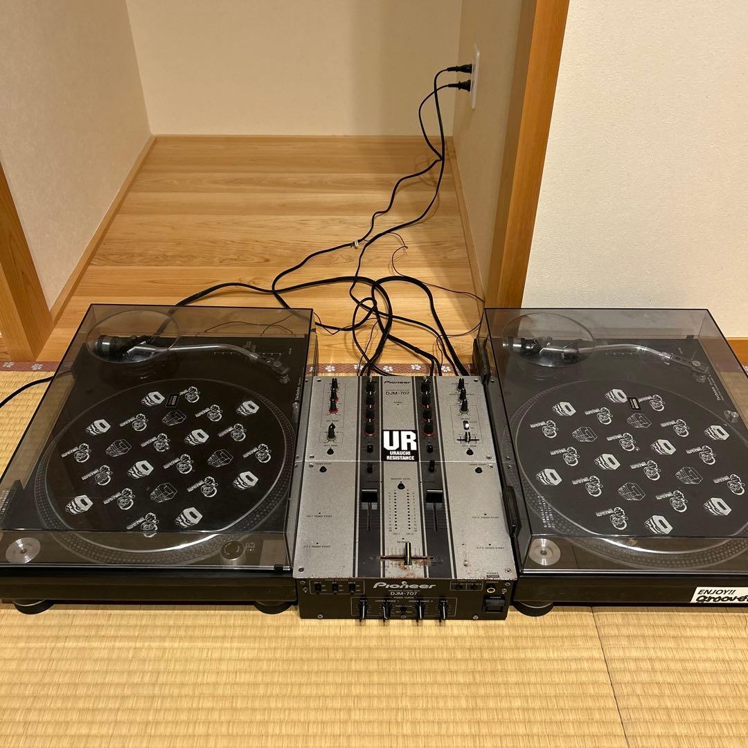 Technics SL-1200 MK5ターンテーブル 2台DJM-707
