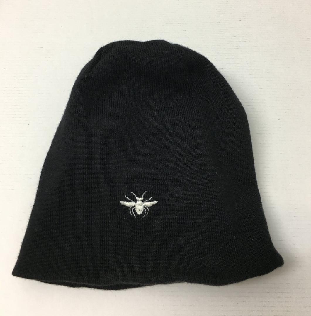 ディオールオム 美品 希少 蜂 bee ニット キャップ ビーニーキャップ 黒