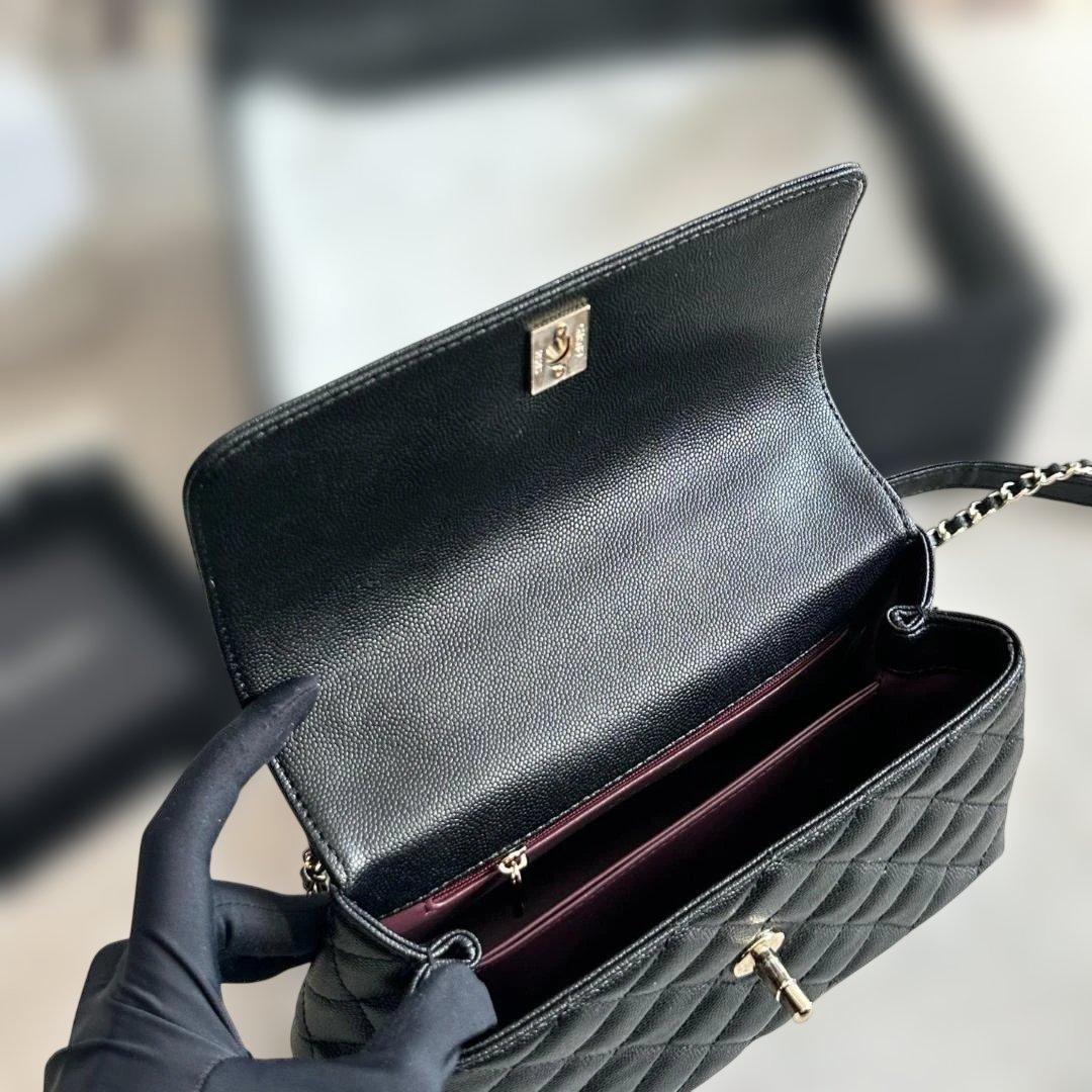 coco handle 23 ブラック キルティング バッグ