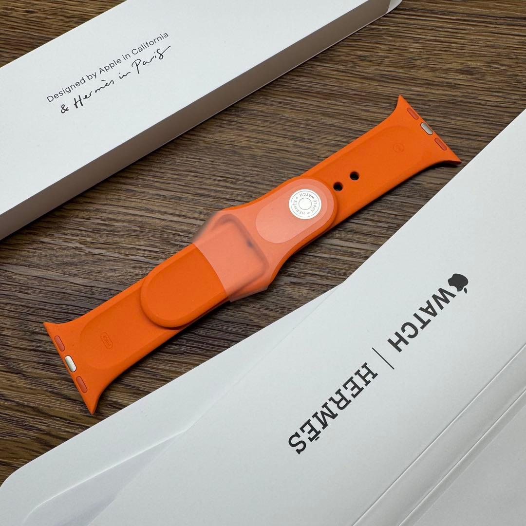 2193 Apple Watch エルメス　オレンジ　ラバー　スポーツバンド