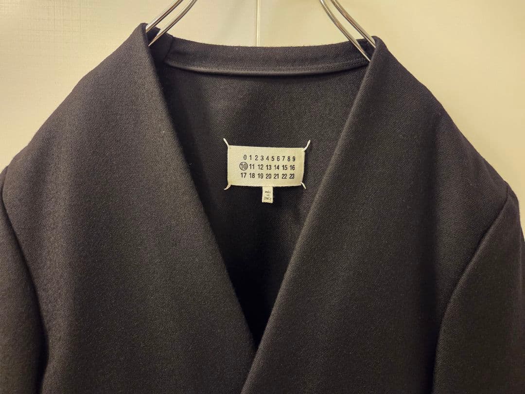 Maison Margiela ノーカラージャケット 44 ウール 黒