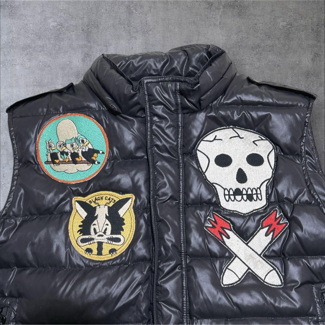 希少✨HYDROGEN Down vest skull black Y2K XL