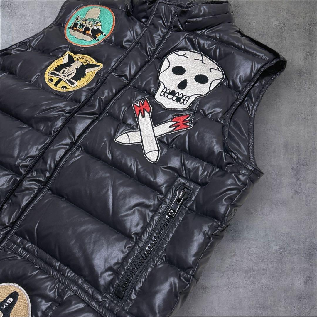 希少✨HYDROGEN Down vest skull black Y2K XL