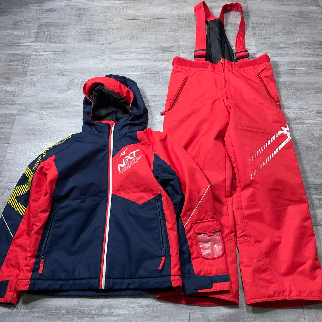 美品 MIZUNO ミズノ スキーウェア 140cm スノーウェア N-XT 赤