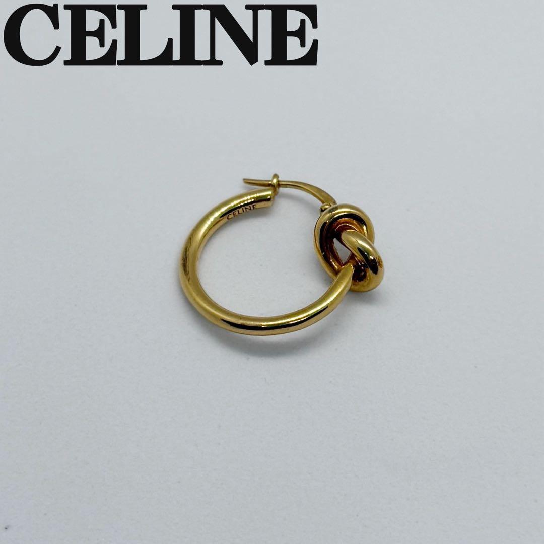 人気♡CELINE セリーヌ ノット スモール フープ ピアス ゴールド 片耳