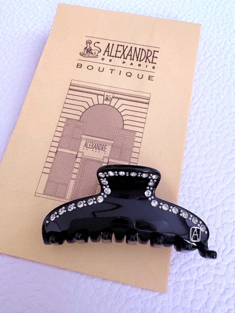 アレクサンドルドゥパリ ブラック ヘアクリップ　美品　黒