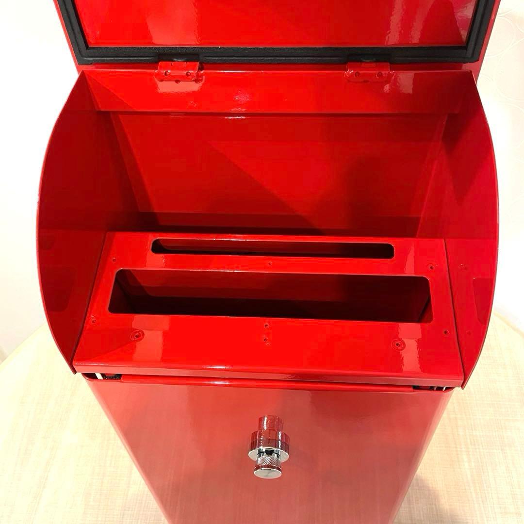 【未使用】フィール2 スタンド式ポスト 右勝手 郵便ポスト 大型投函 鍵付き 赤