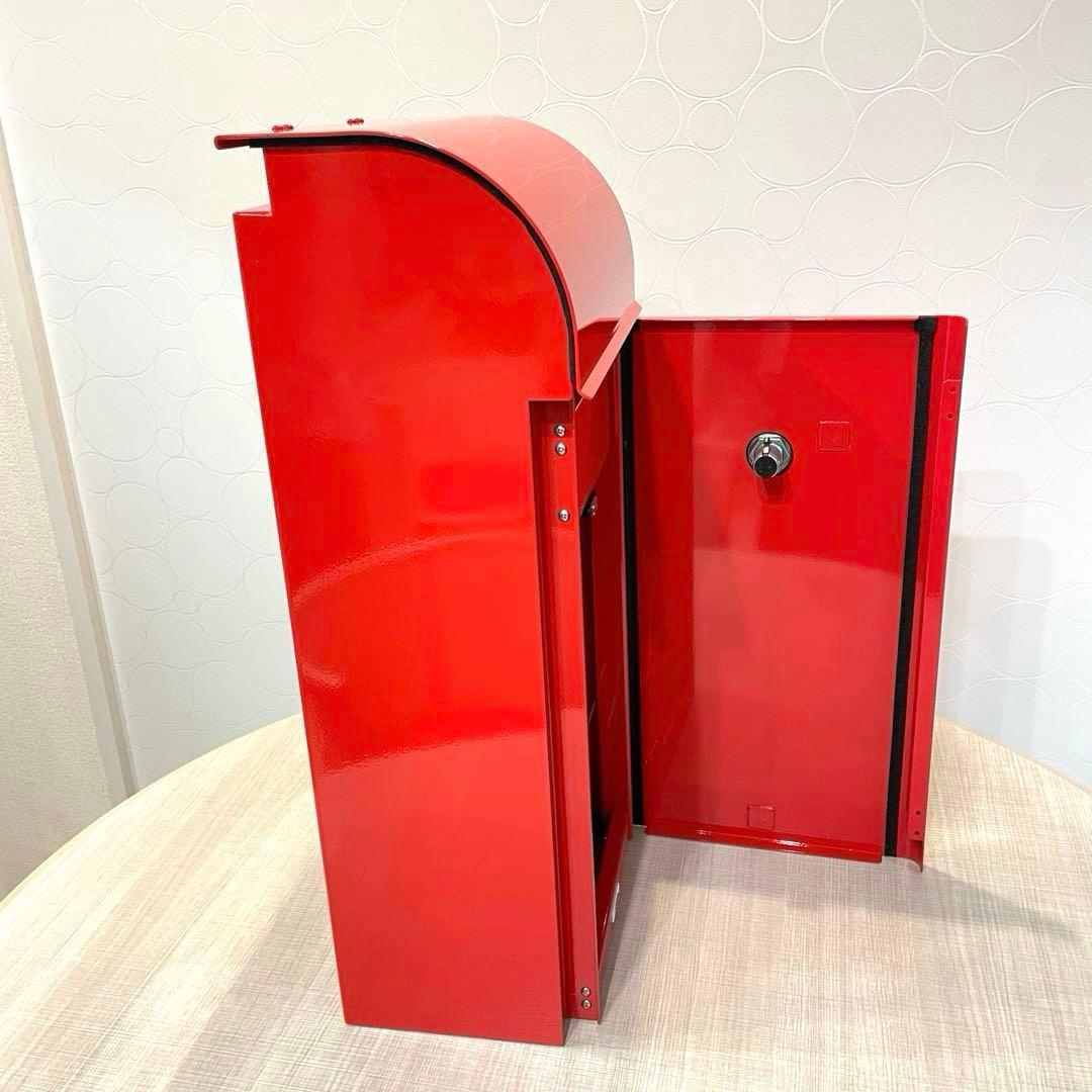 【未使用】フィール2 スタンド式ポスト 右勝手 郵便ポスト 大型投函 鍵付き 赤