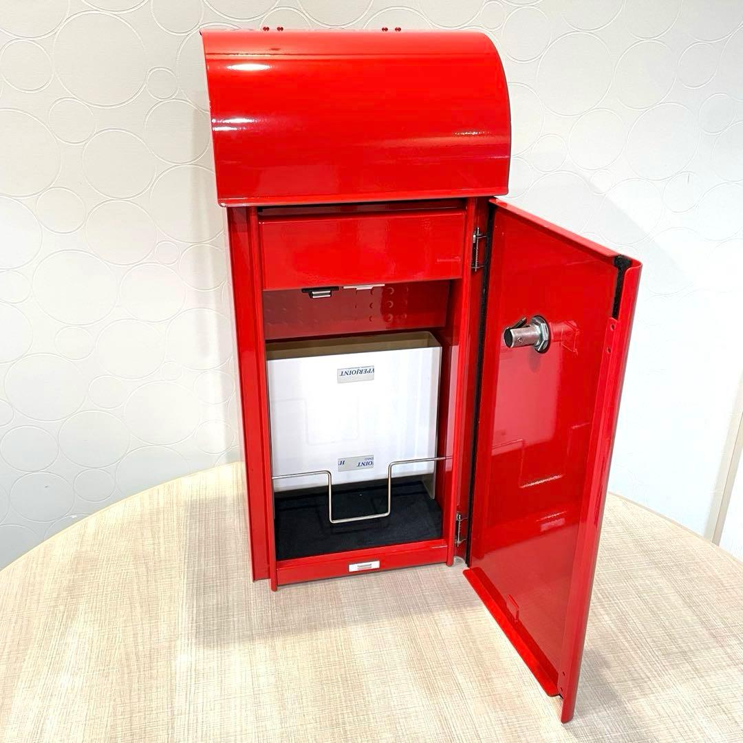 【未使用】フィール2 スタンド式ポスト 右勝手 郵便ポスト 大型投函 鍵付き 赤