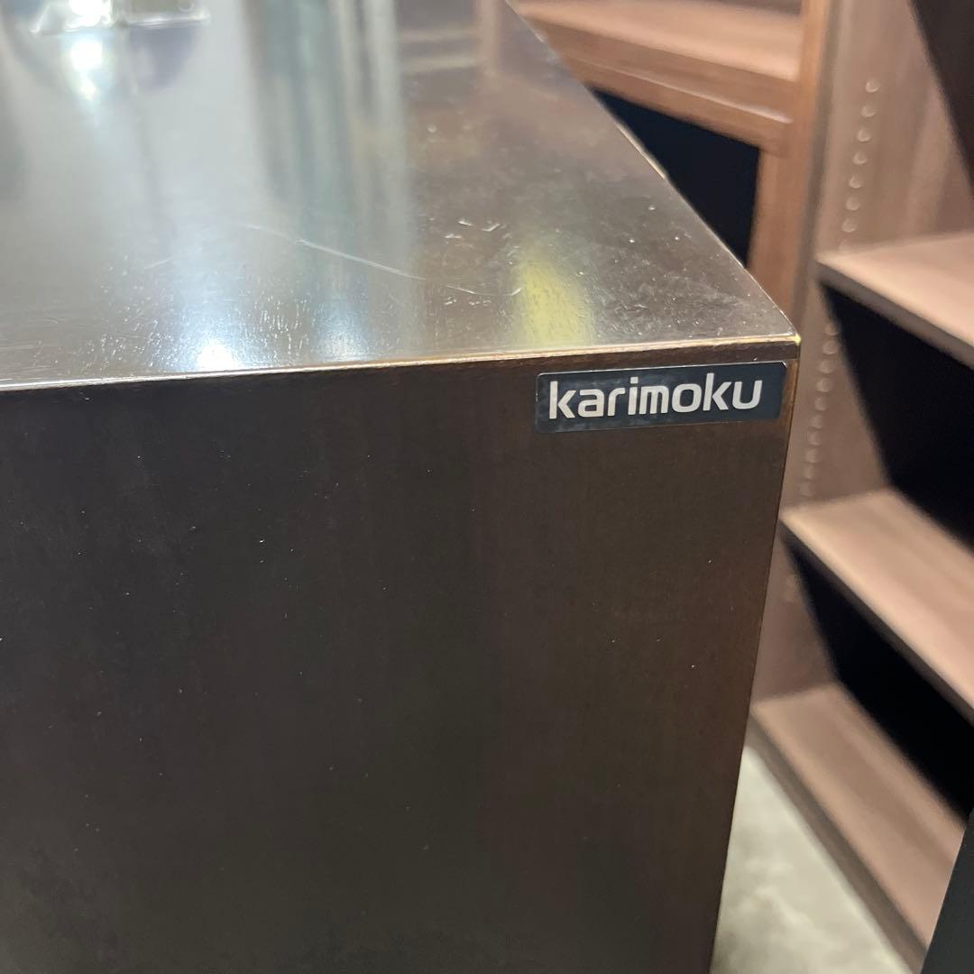 【カリモク】サイドボード◆ガラス棚◇鏡◆