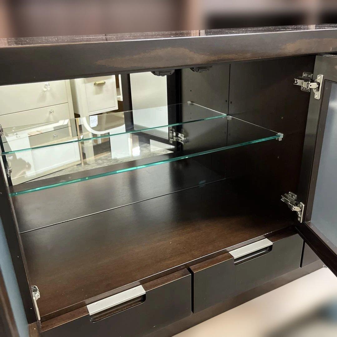 【カリモク】サイドボード◆ガラス棚◇鏡◆