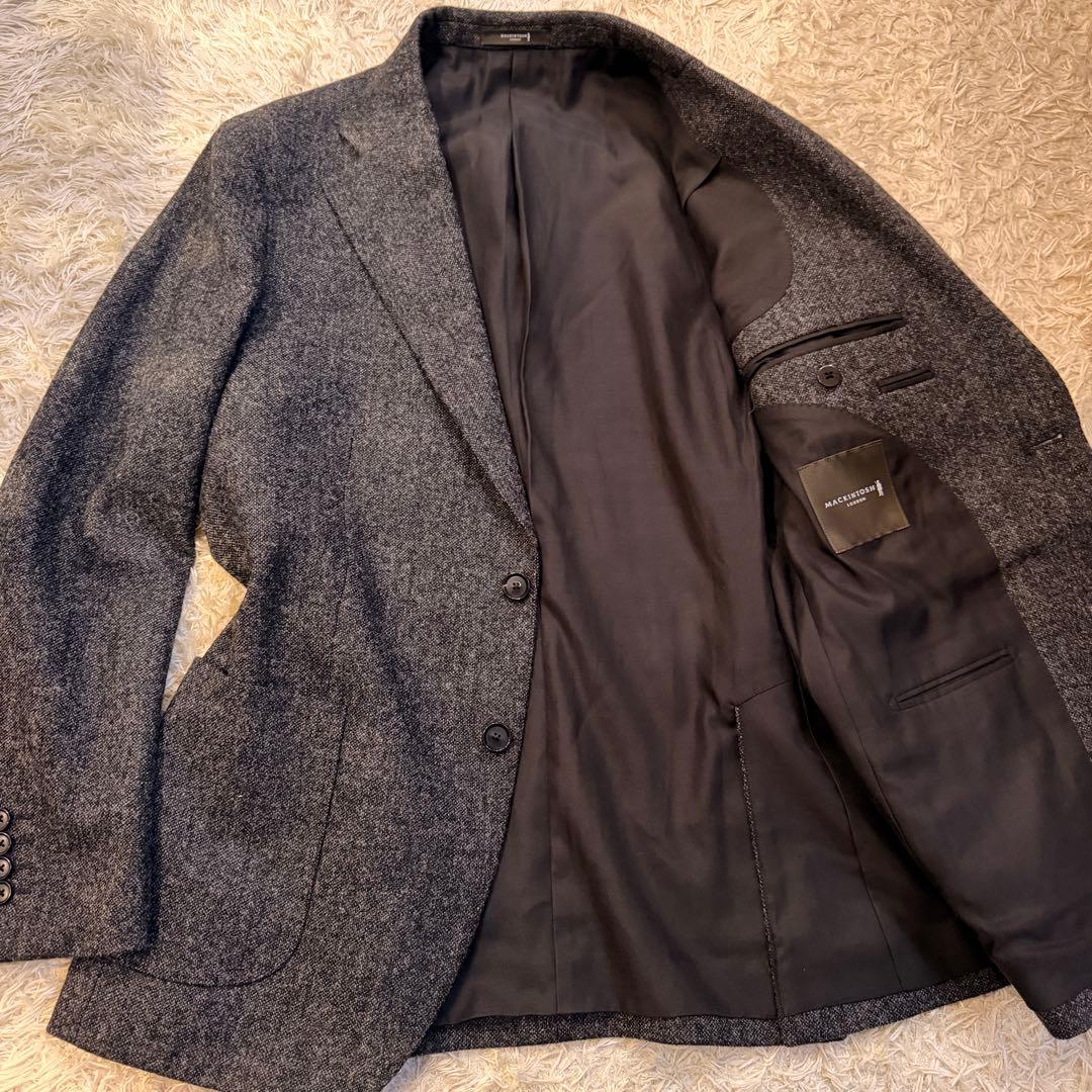 極美品 マッキントッシュロンドン 英国製生地 ツイードジャケット グレー 36