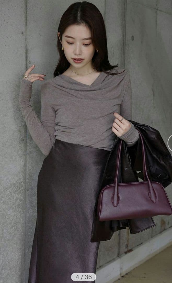 (新品タグ付き)anuans ギャザードレープカットトップス