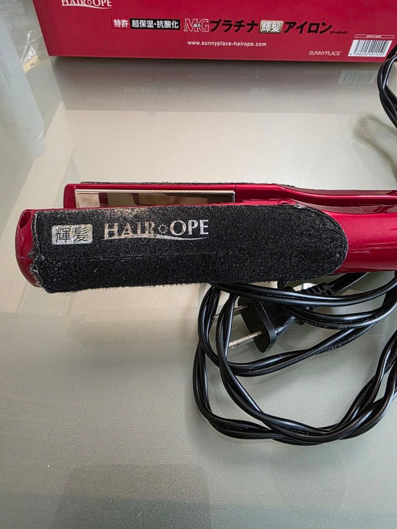 HAIR OPE MGプラチナ輝髪アイロン 赤