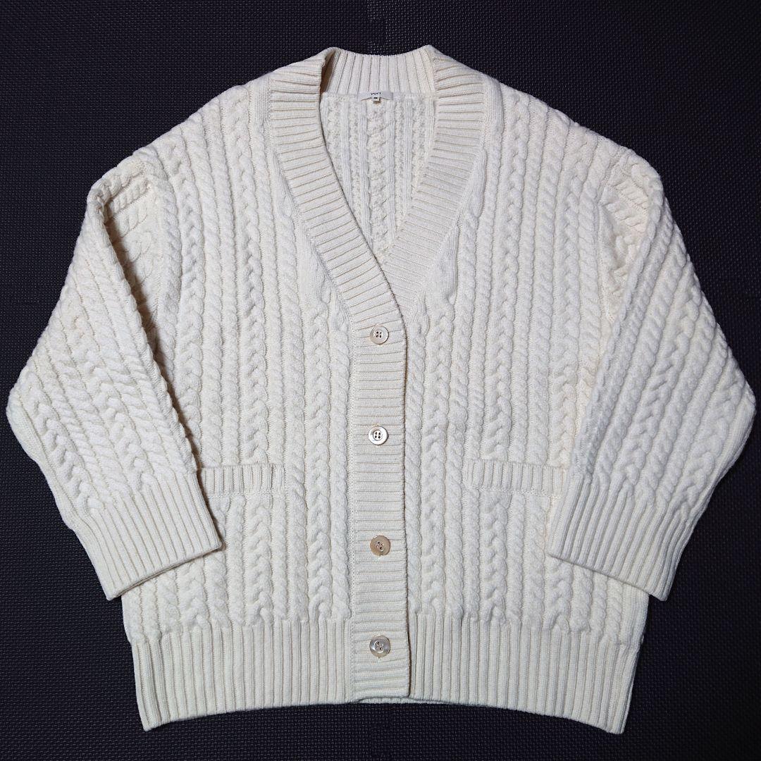 ■YORI ヨリ ケーブル編みニットカーディガン オーバーサイズ 38 美品