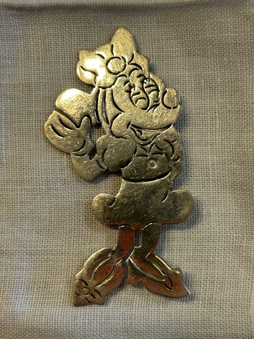 ミニーマウス ピンバッジ メキシコ製　ヴィンテージ　インディアンジュエリー