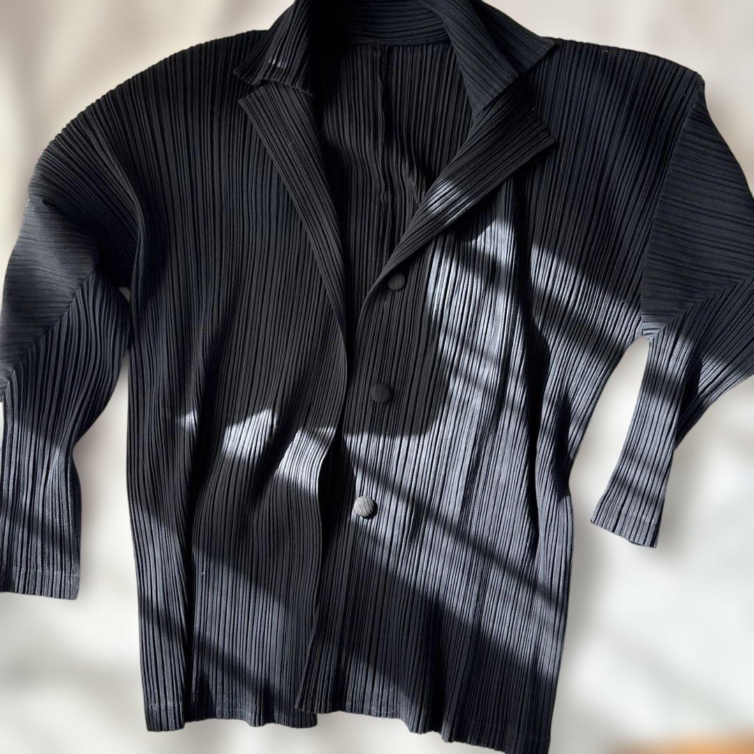 PLANTS PLACE プリーツテーラードジャケット ブラック