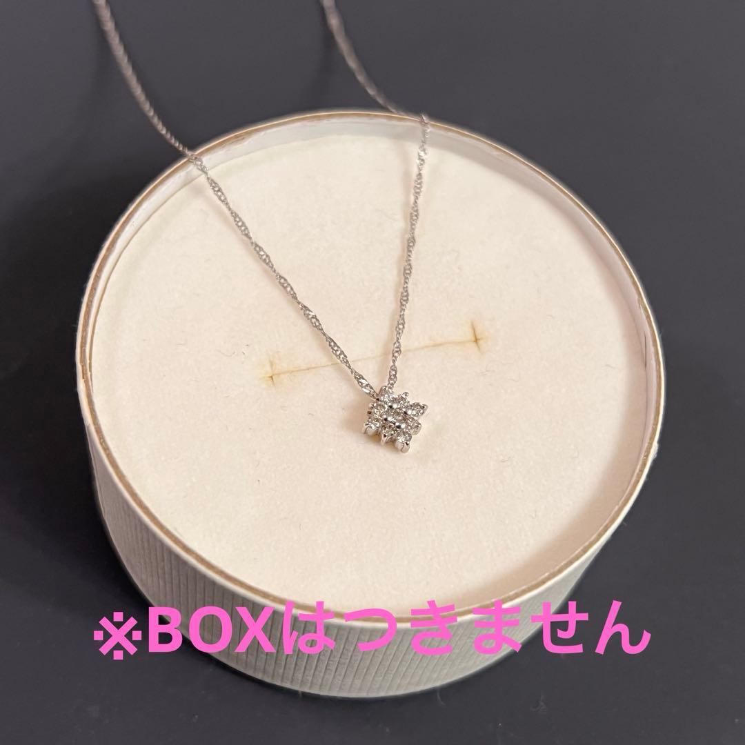 ＊美品＊K18WG 0.1ctダイヤモンドネックレス