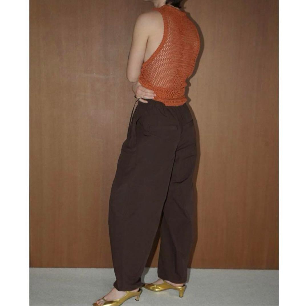 未使用 CLANE COTTON PARACHUTE PANTS BROWN