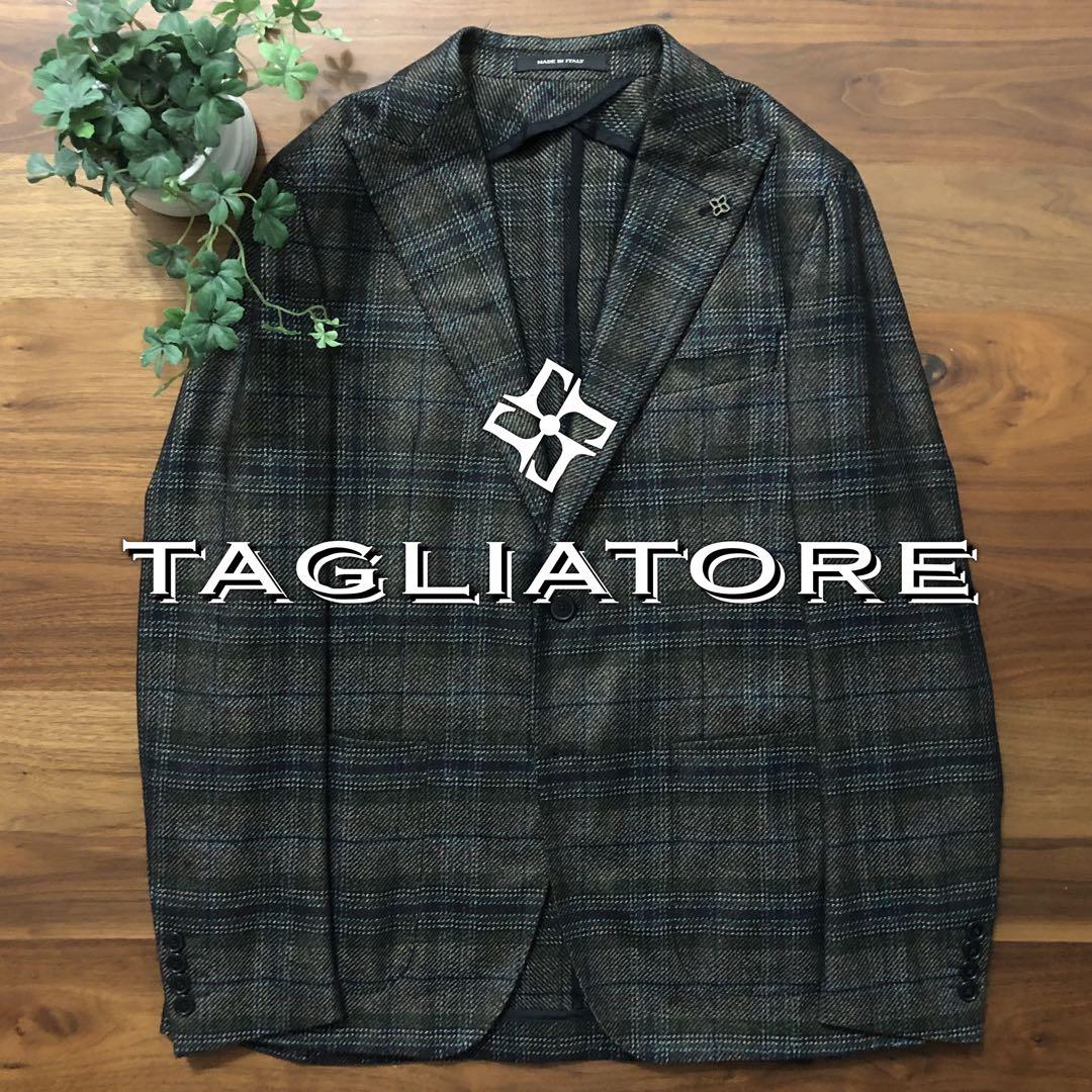 【秋冬】TAGLIATOREタリアトーレグレンチェックジャケット48グリーン