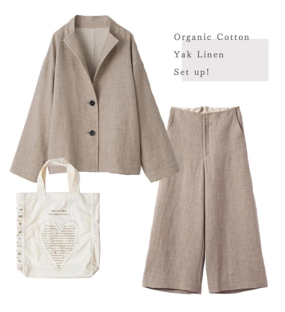 未使用☆プリスティン コットンヤクリネン二重織りジャケット