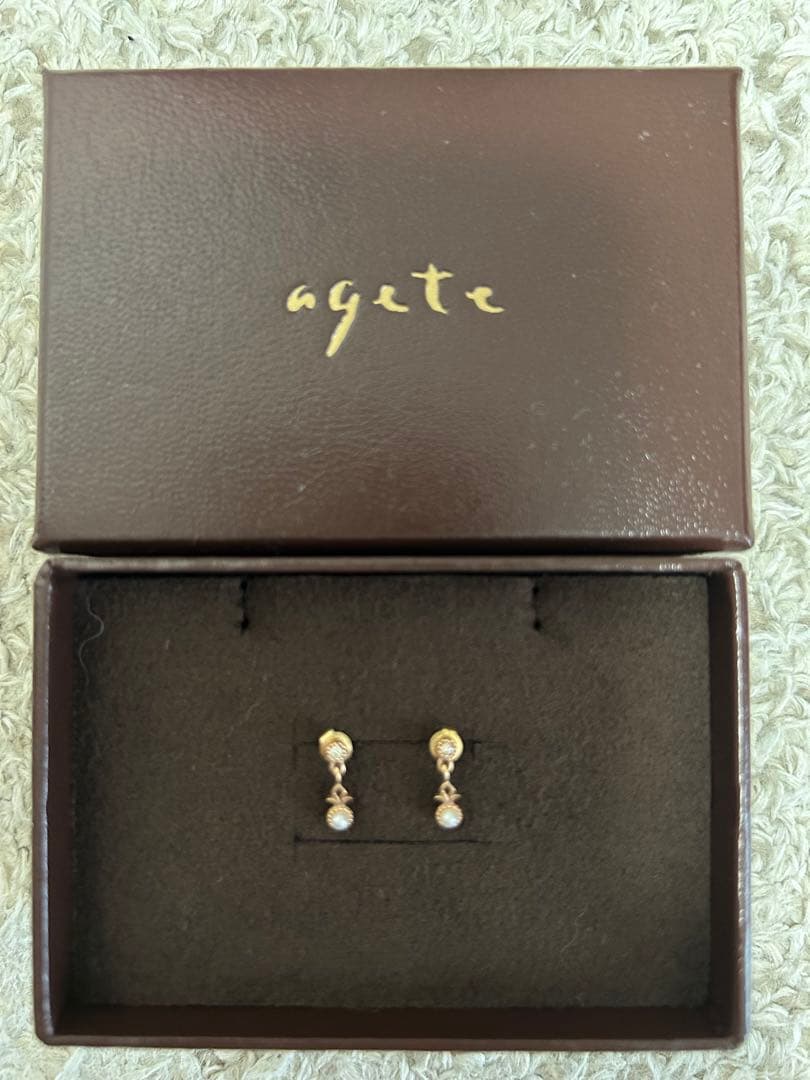 アガット agete 10k ピアス ダイア