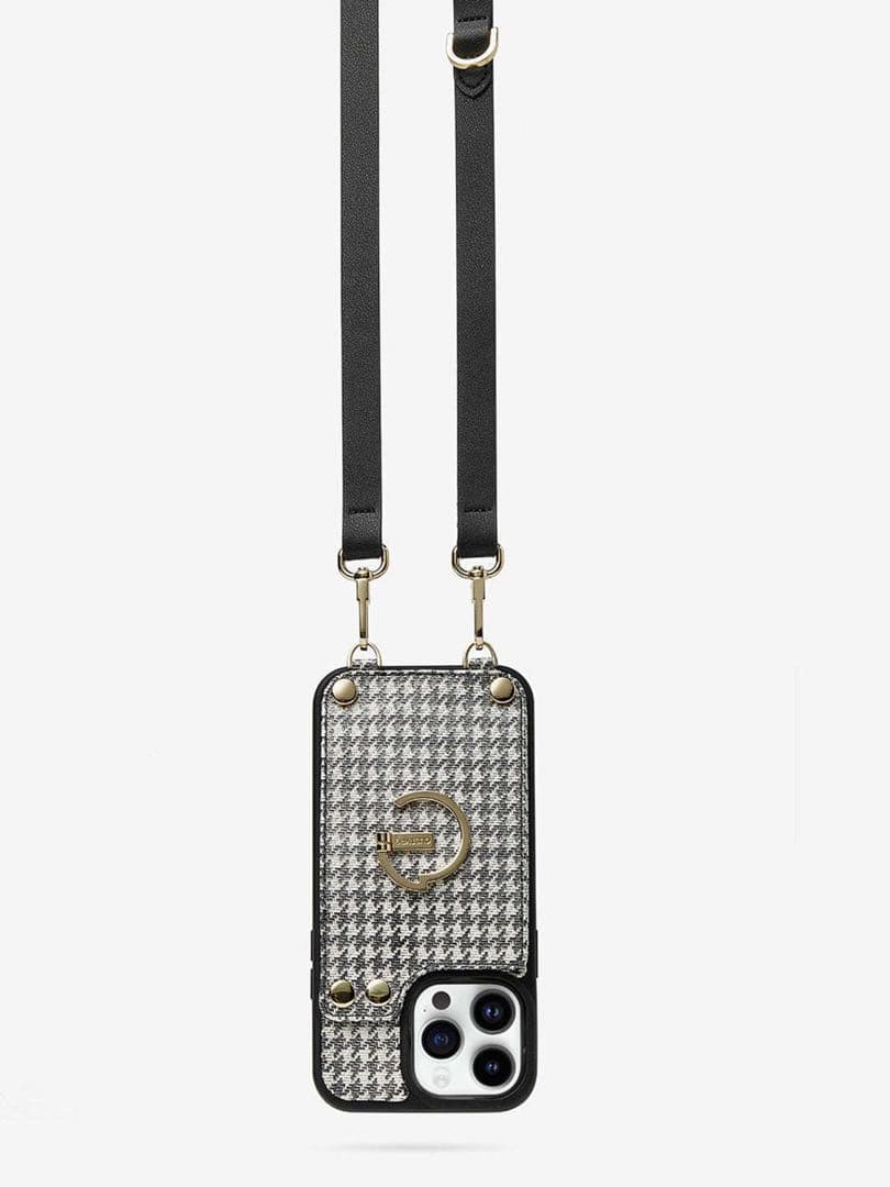 CUSTYPE千鳥格子ブラック新品未使用iPhone15ケース