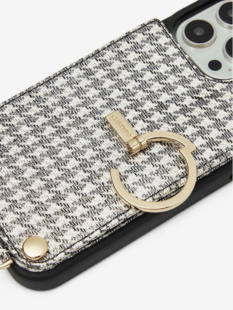 CUSTYPE千鳥格子ブラック新品未使用iPhone15ケース