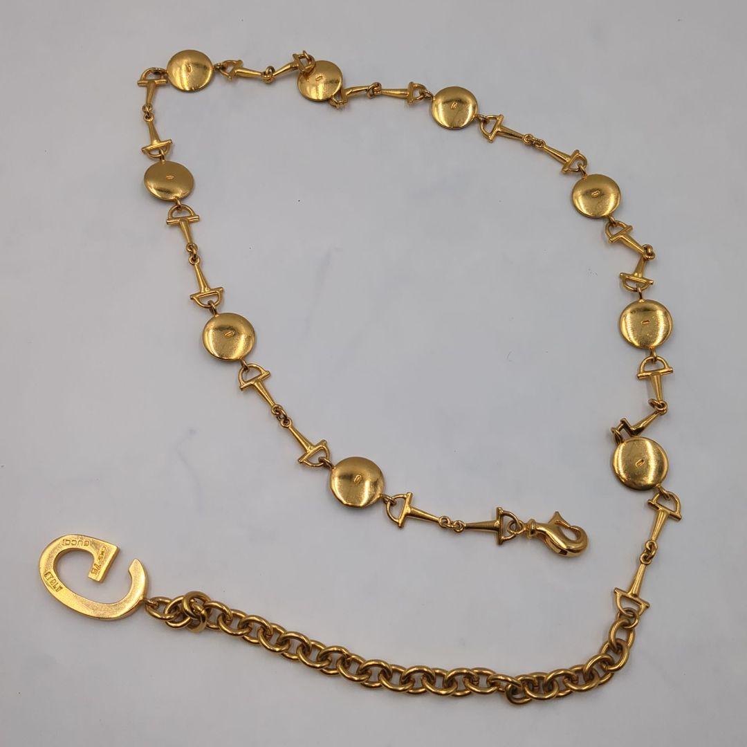 美品 GUCCI グッチ ホースビット ロゴ ネックレス チェーン