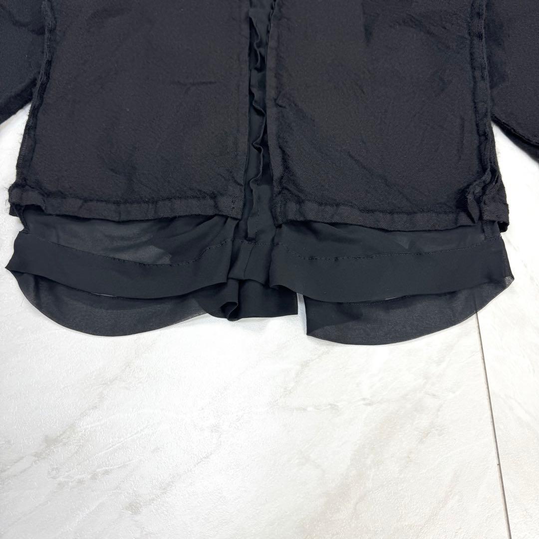 トリコ コムデギャルソン フリル ドッキング テーラード ジャケット 黒 S