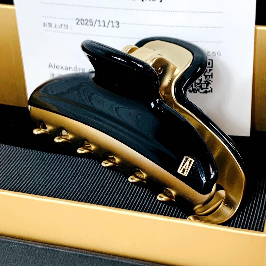 新品未使用品　Alexandre de paris　ヘアクリップ　M 黒✖️金