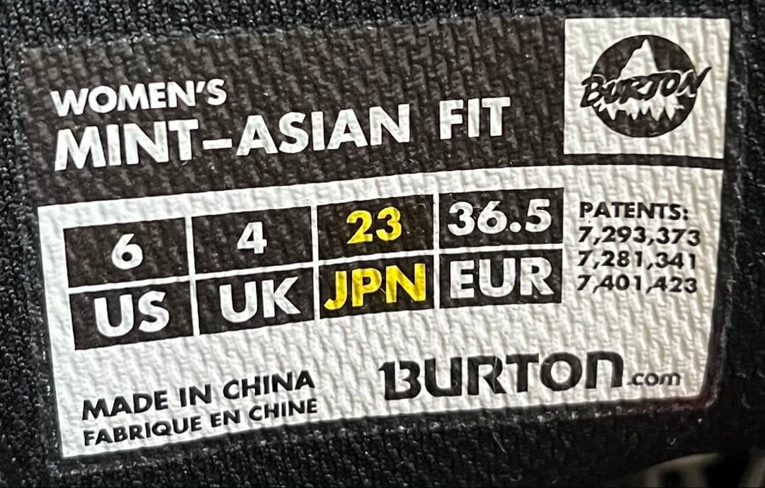 【美品_即日発送】BURTON スノボMINT-ASIAN FIT 23.0cm
